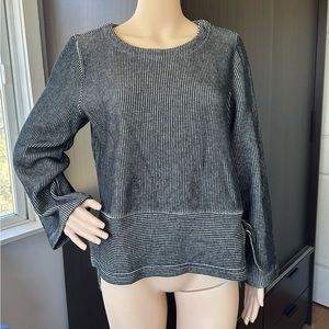 Madewell french rib side tie pullover sweater black size medium